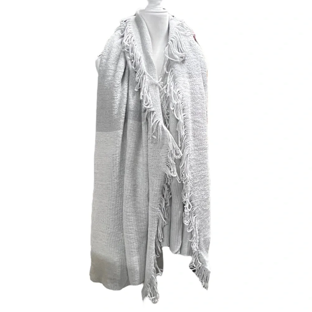 West Elm Fringe Woven Throw Lightweight Home Decor Living Blanket